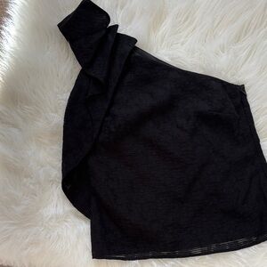 Banana Republic Black One-Shoulder Blouse